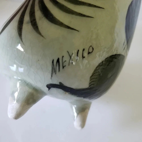 Vintage Folk Art Mexican Tonala  Style Pottery Owl Figurine. - Picture 6 of 6